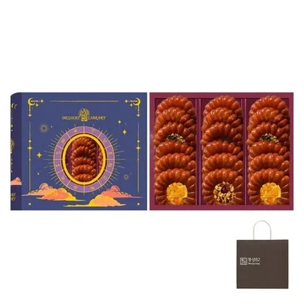 Monsyang82 Dessert Library Traditional Yakgwa Gift Set (18 Pieces) + Shopping Bag, 828g, 1 Set