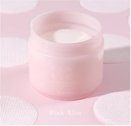 BJEWEL Pink Aloe Cleansing Serum Pad 180ml (60 sheets)